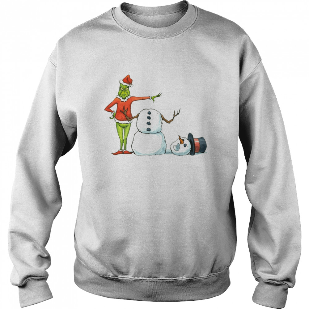 merry grinchmas grinch santa snow man christmas shirt unisex sweatshirt