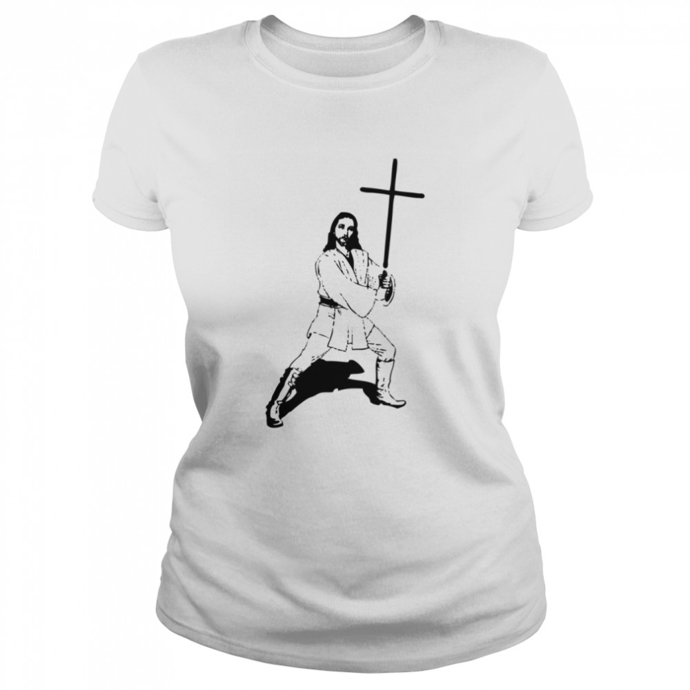 star wars jesus with saber shirt classic womens t shirt