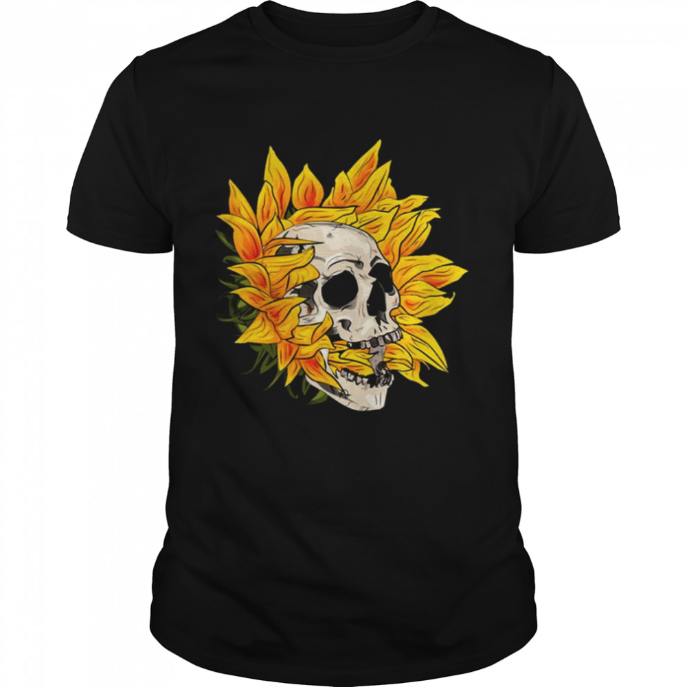 Sunflower Skull Halloween shirt