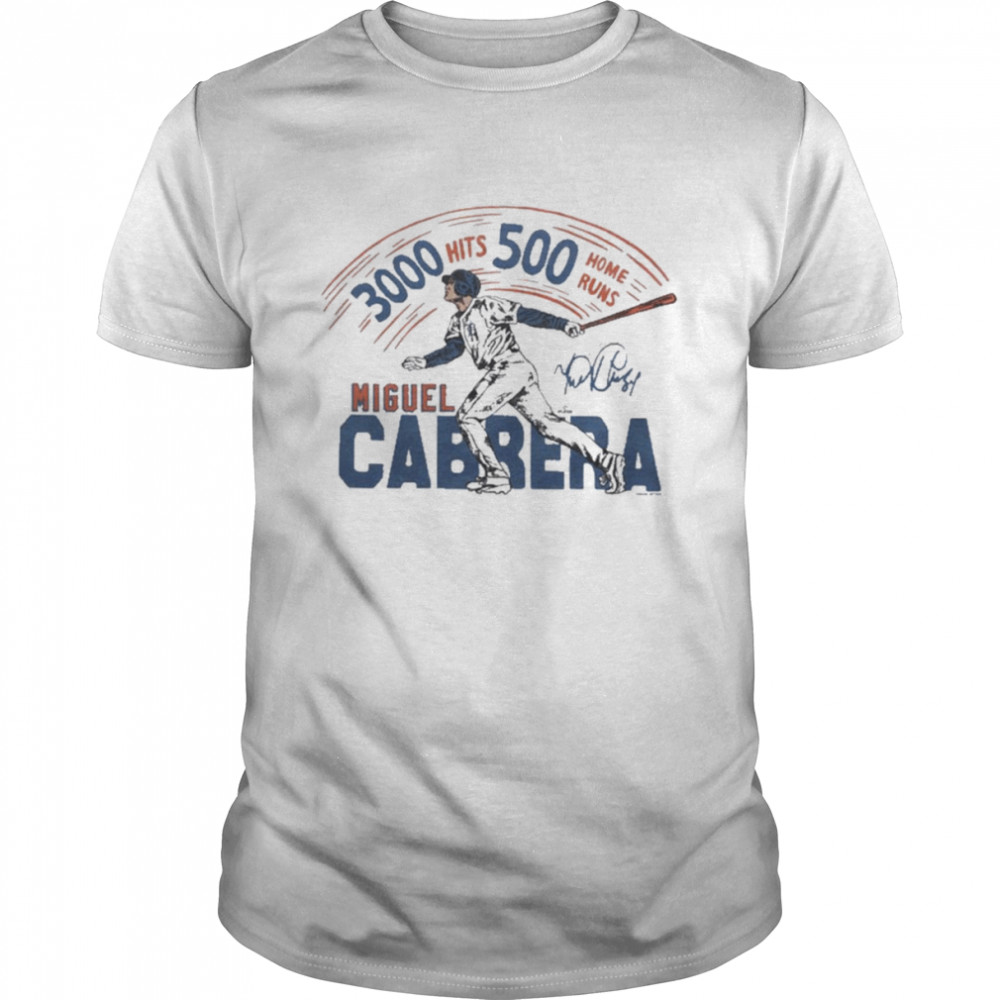 Tigers Miguel Cabrera Milestones Retro Detroit Tigers Player T-Shirt