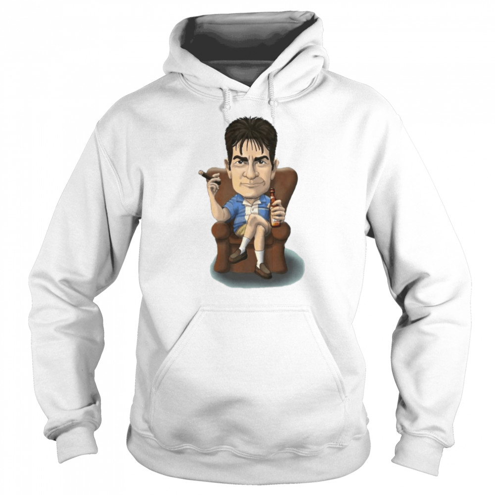 Animated Charlie Sheen Caricature Two And A Half Men shirt Unisex Hoodie