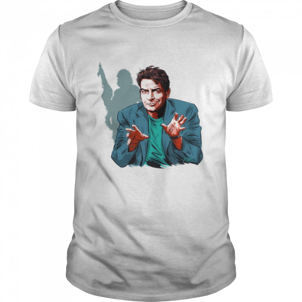Charlie Sheen An Illustration By Paul Cemmick Two And A Half Men shirt Classic Men's T-shirt