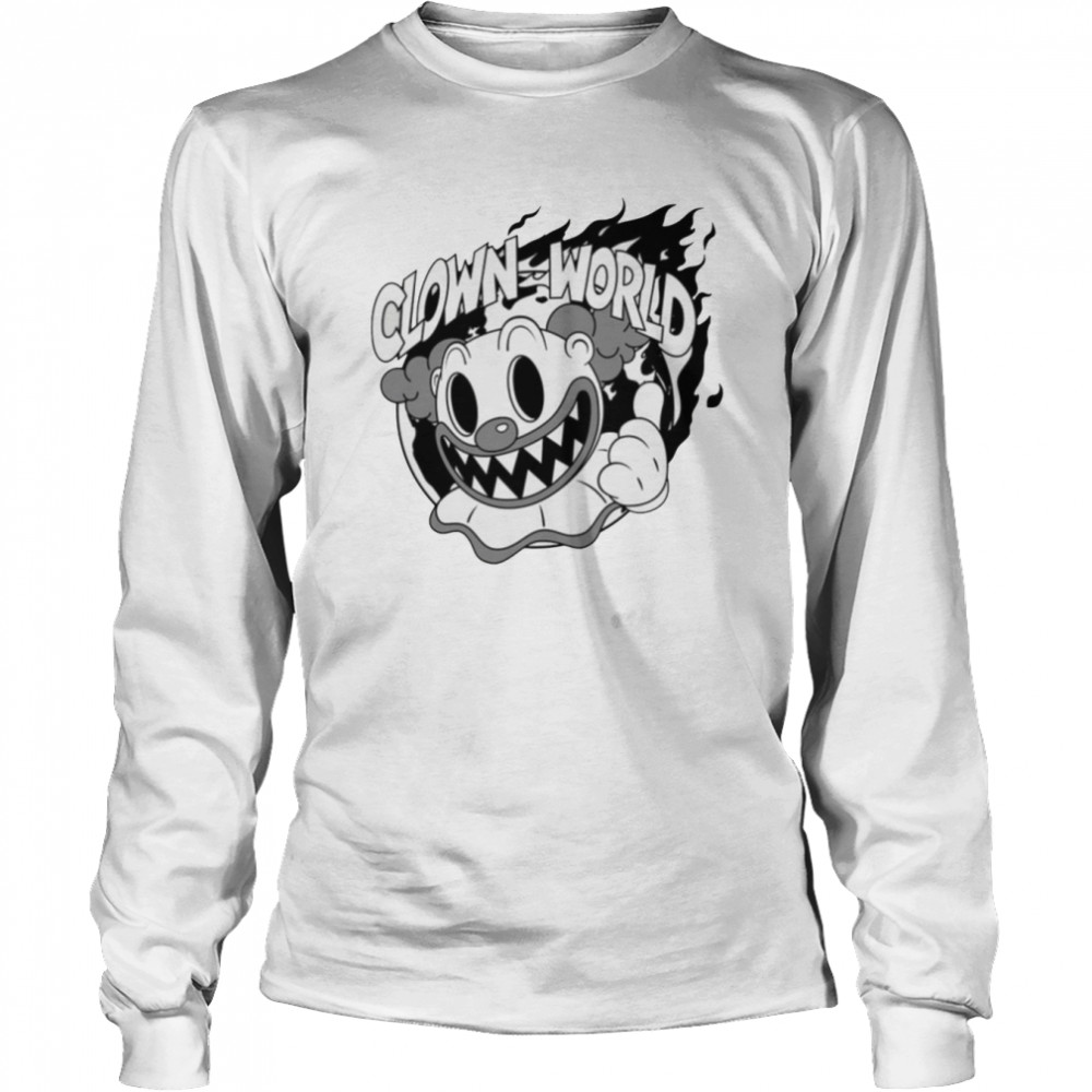 Clown World Black And White Halloween Spooky Night shirt Long Sleeved T-shirt