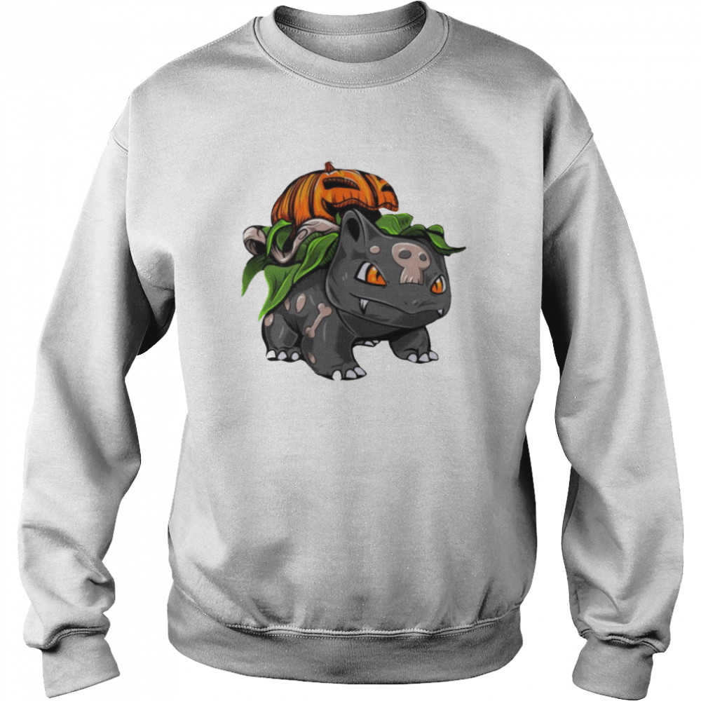 fushigidane bulbasaur halloween pumpkin pokemon shirt unisex sweatshirt