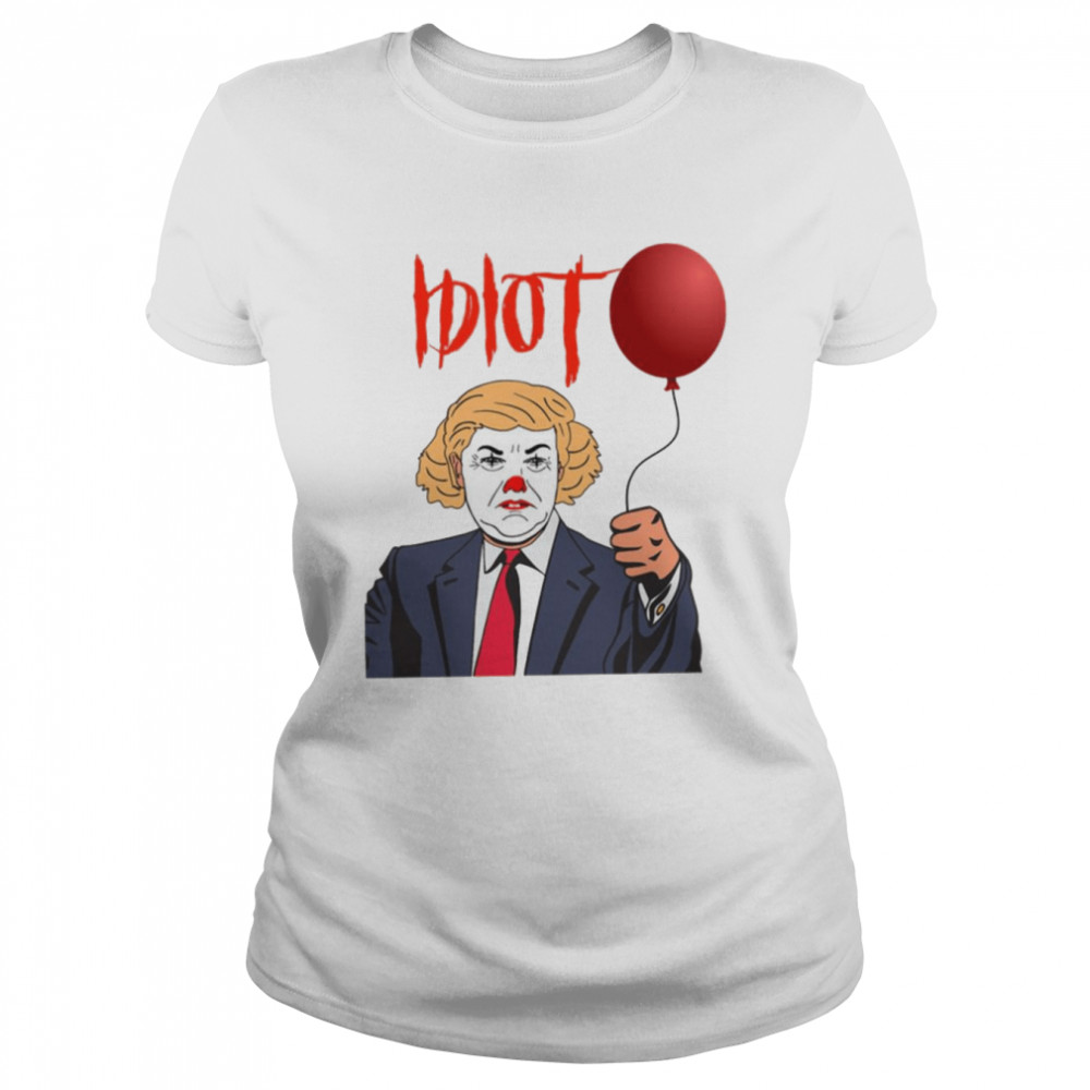 red ballon trump funny it clown halloween spooky night shirt classic womens t shirt