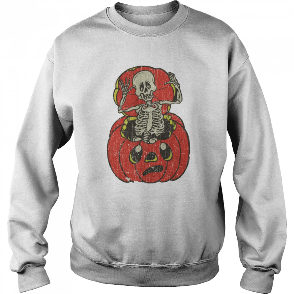 red pumkin boo 80s halloween spooky night shirt unisex sweatshirt