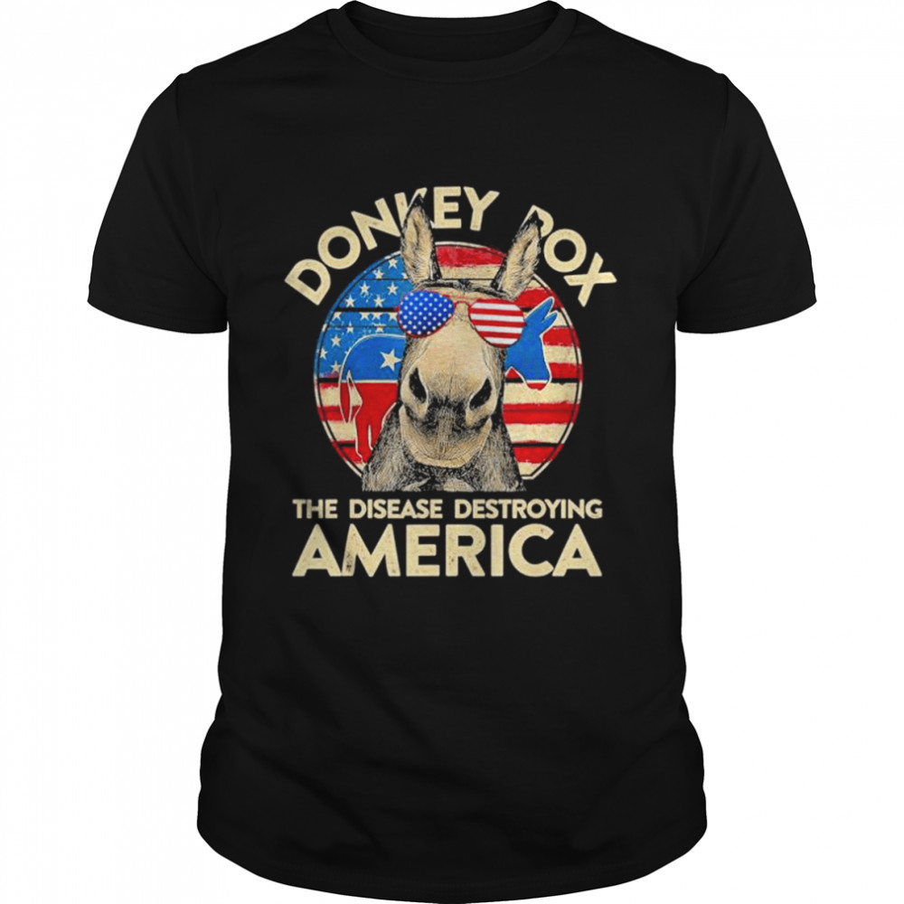 Donkey pox the disease destroying america flag 2022 shirt Classic Men's T-shirt