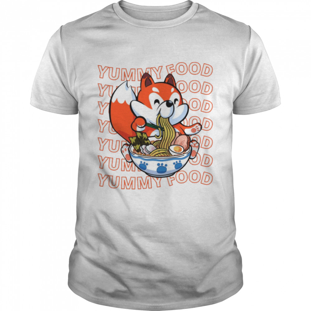 Food Lover Back To School Cute Fox Love Ramen Noodle shirt Classic Men's T-shirt