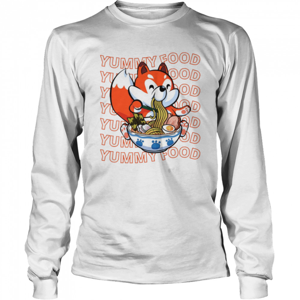 food lover back to school cute fox love ramen noodle shirt long sleeved t shirt