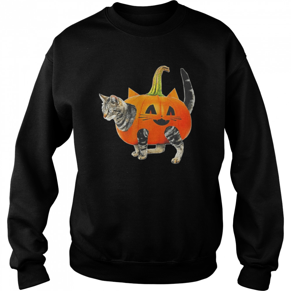 halloween jack o lantern pumpkin cat unisex sweatshirt