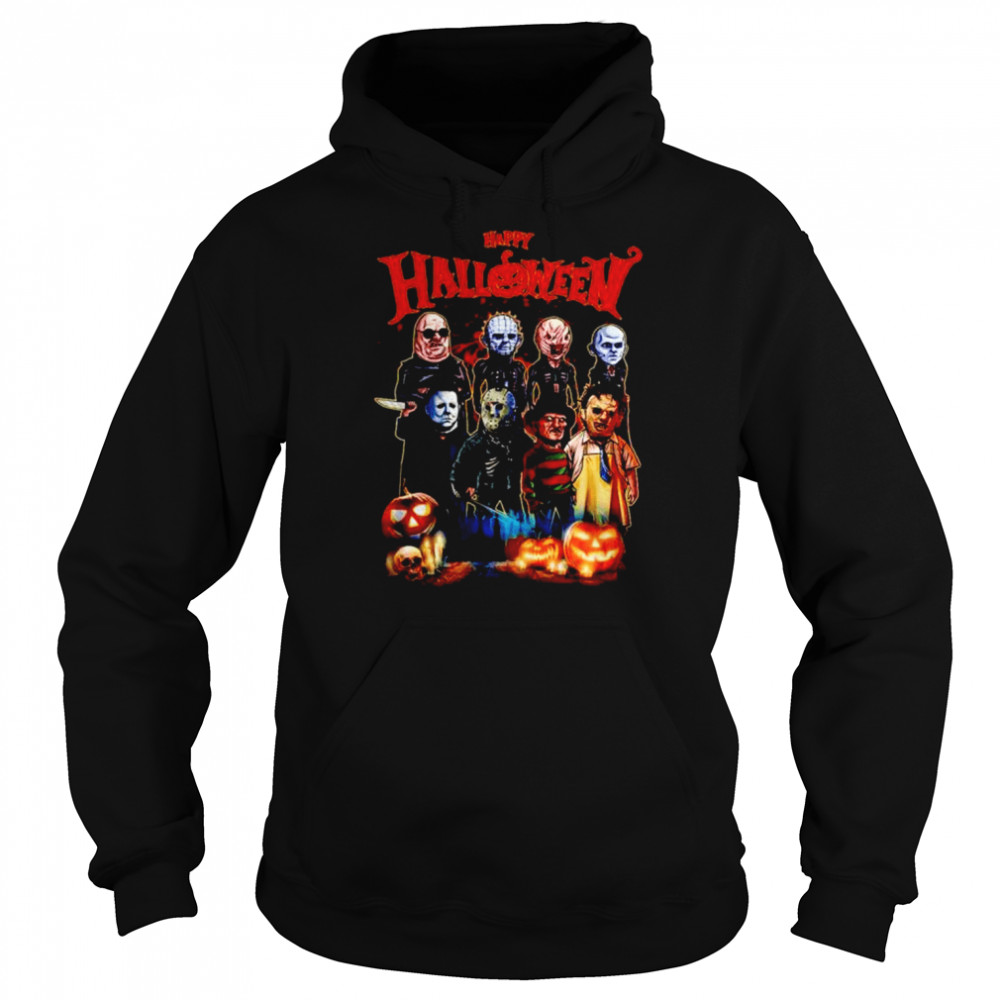Happy Halloween Horror characters movie shirt Unisex Hoodie