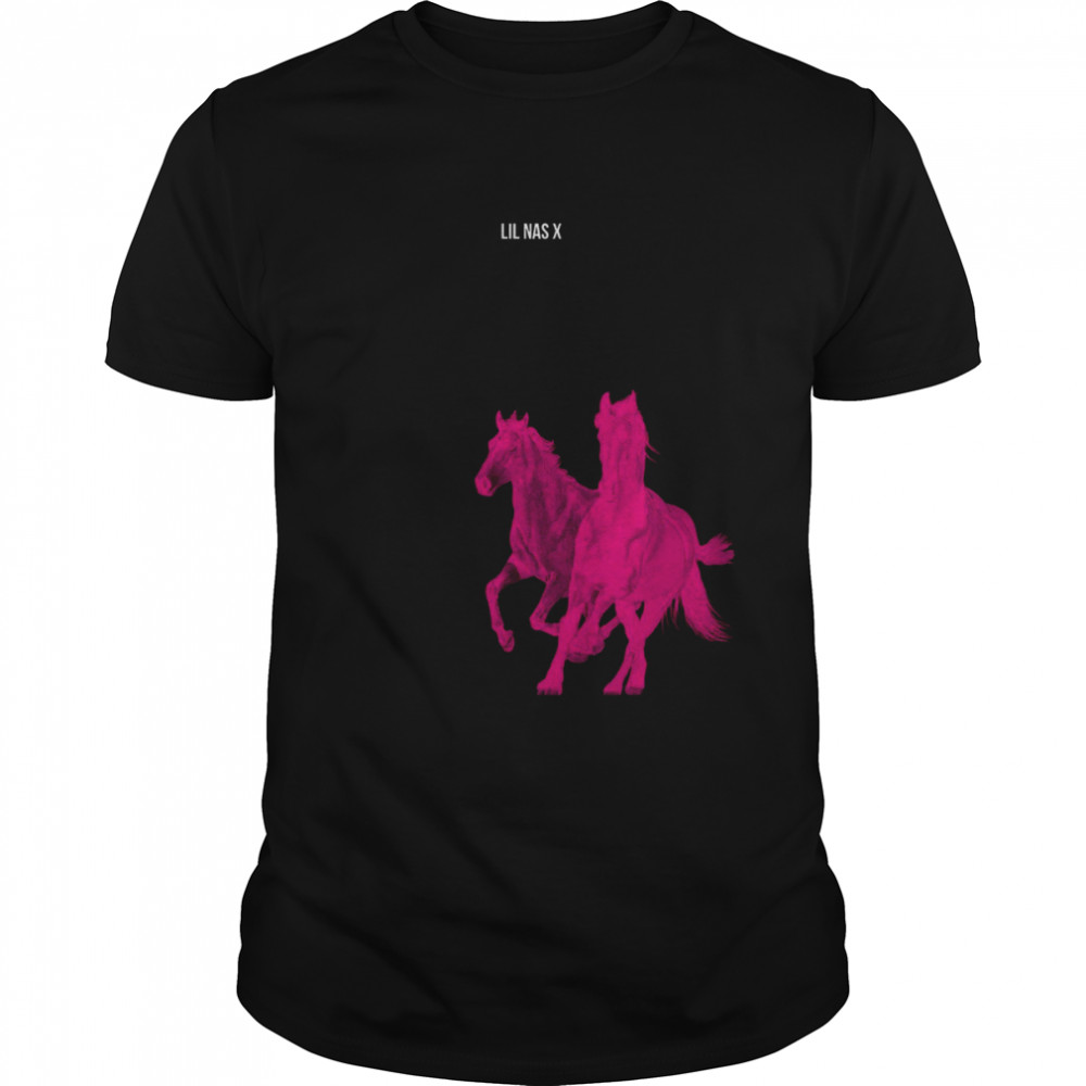 Lil Nas X Tee Pink Horses shirt Classic Men's T-shirt