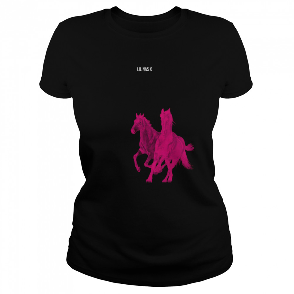 Lil Nas X Tee Pink Horses shirt Classic Women's T-shirt