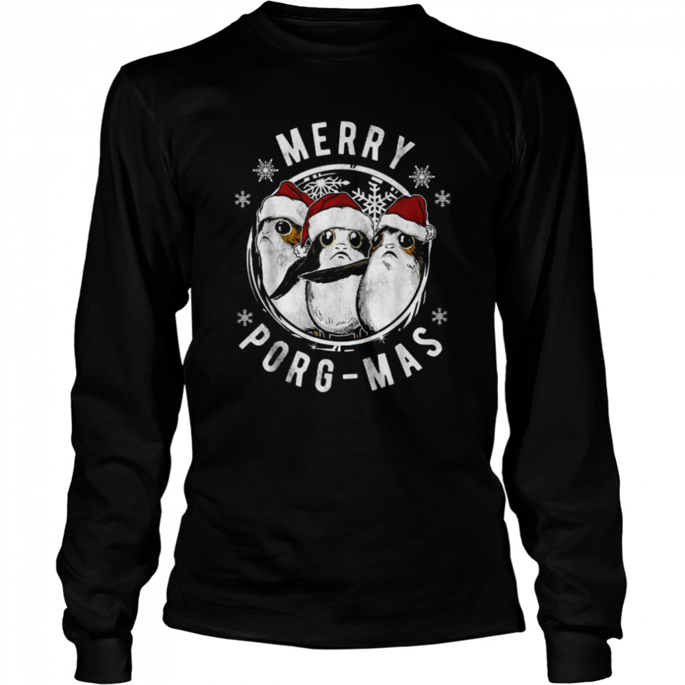 Merry Porg-Mas Christmas Holiday shirt Long Sleeved T-shirt