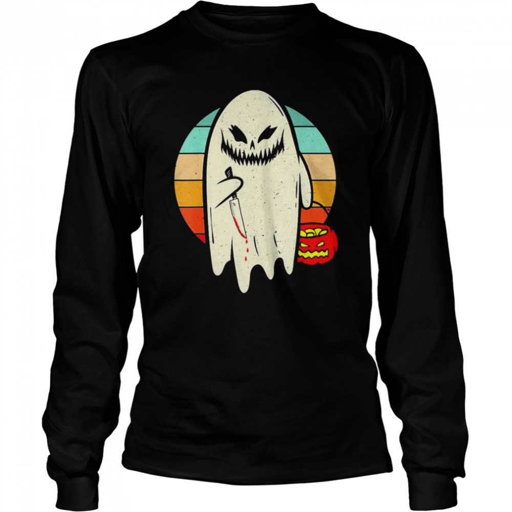 Michael Myers Spooky Ghost Halloween retro vintage shirt Long Sleeved T-shirt