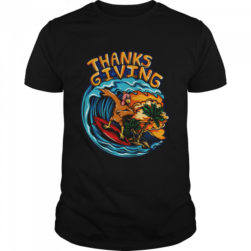 Oldschool Turkey Thanksgiving Surfing Wave shirt Classic Men's T-shirt