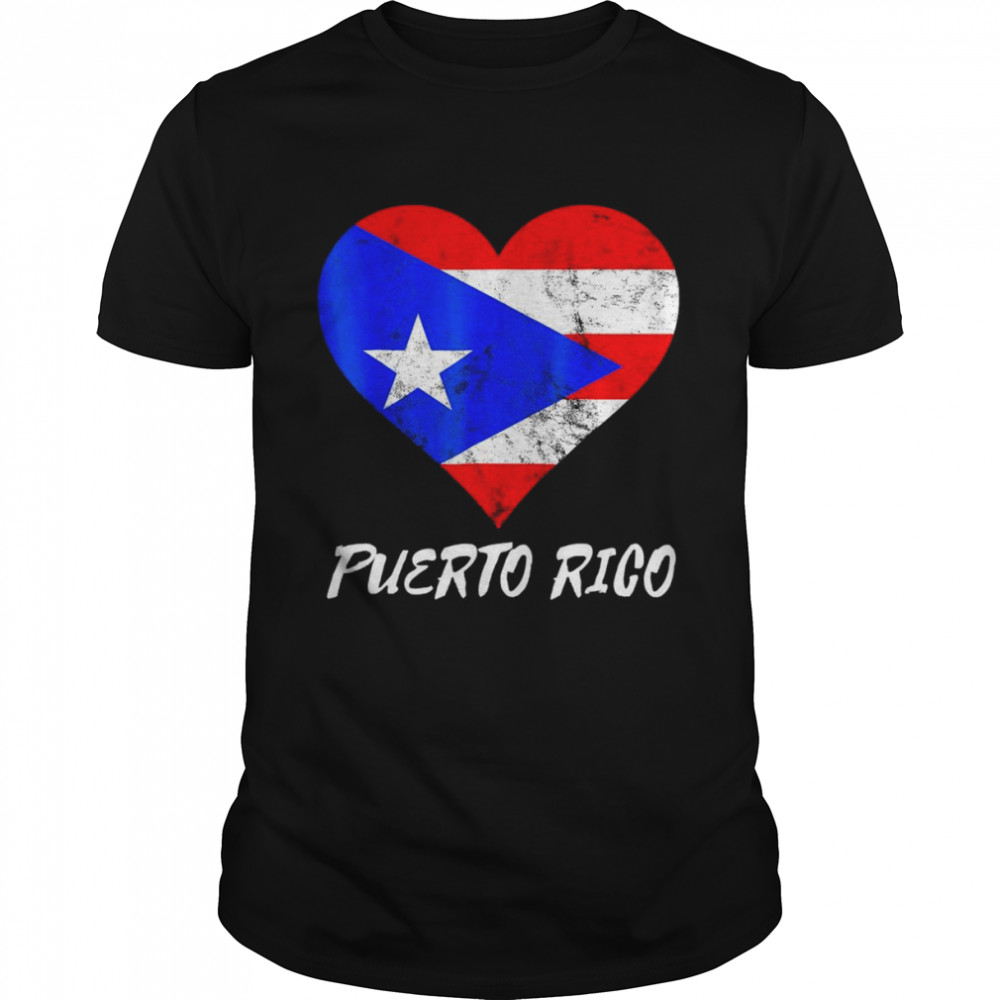 Puerto Rico Heart Puertorro Puerto Rican Flag Boricua Roots shirt Classic Men's T-shirt