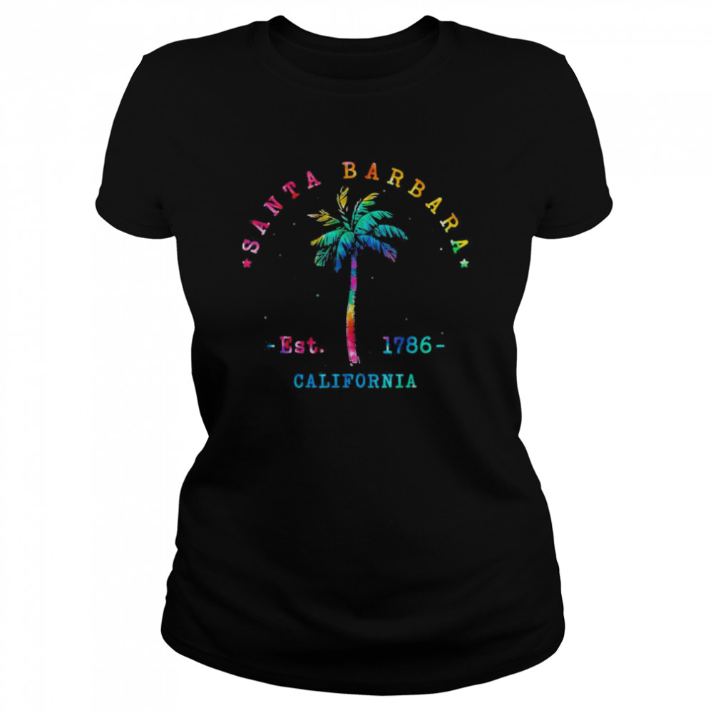 santa barbara california palm tree t classic womens t shirt