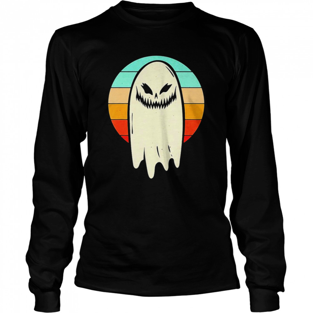 Spooky Ghost Halloween retro vintage shirt Long Sleeved T-shirt