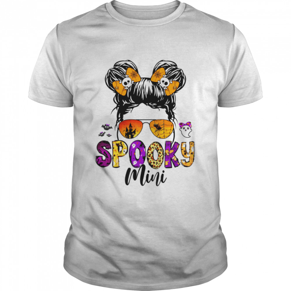 Spooky Mini Cute Messy Bun Girl Halloween shirt Classic Men's T-shirt