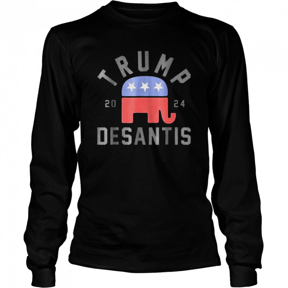 Trump Desantis 2024 Save America USA Flag Republican shirt Long Sleeved T-shirt