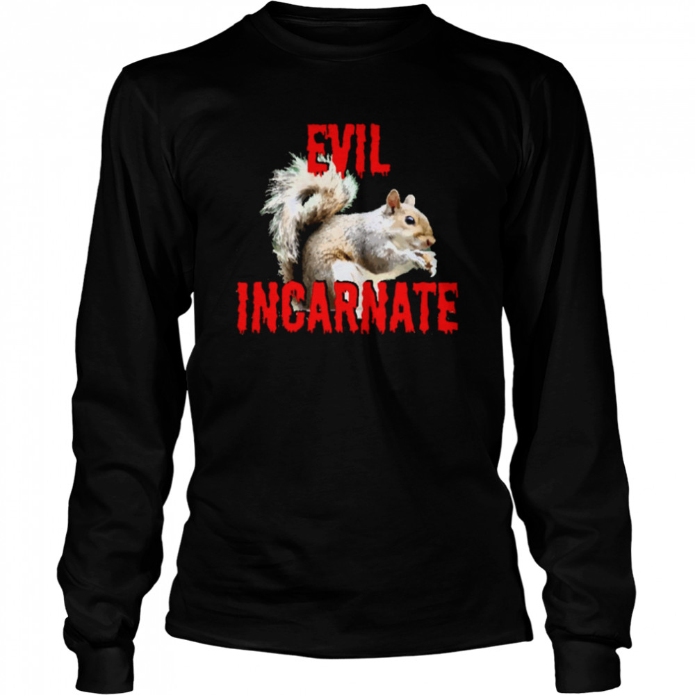 Beware The Killer Squirrels Funny Evil Incarnate Retro Halloween Day Party Big shirt Long Sleeved T-shirt