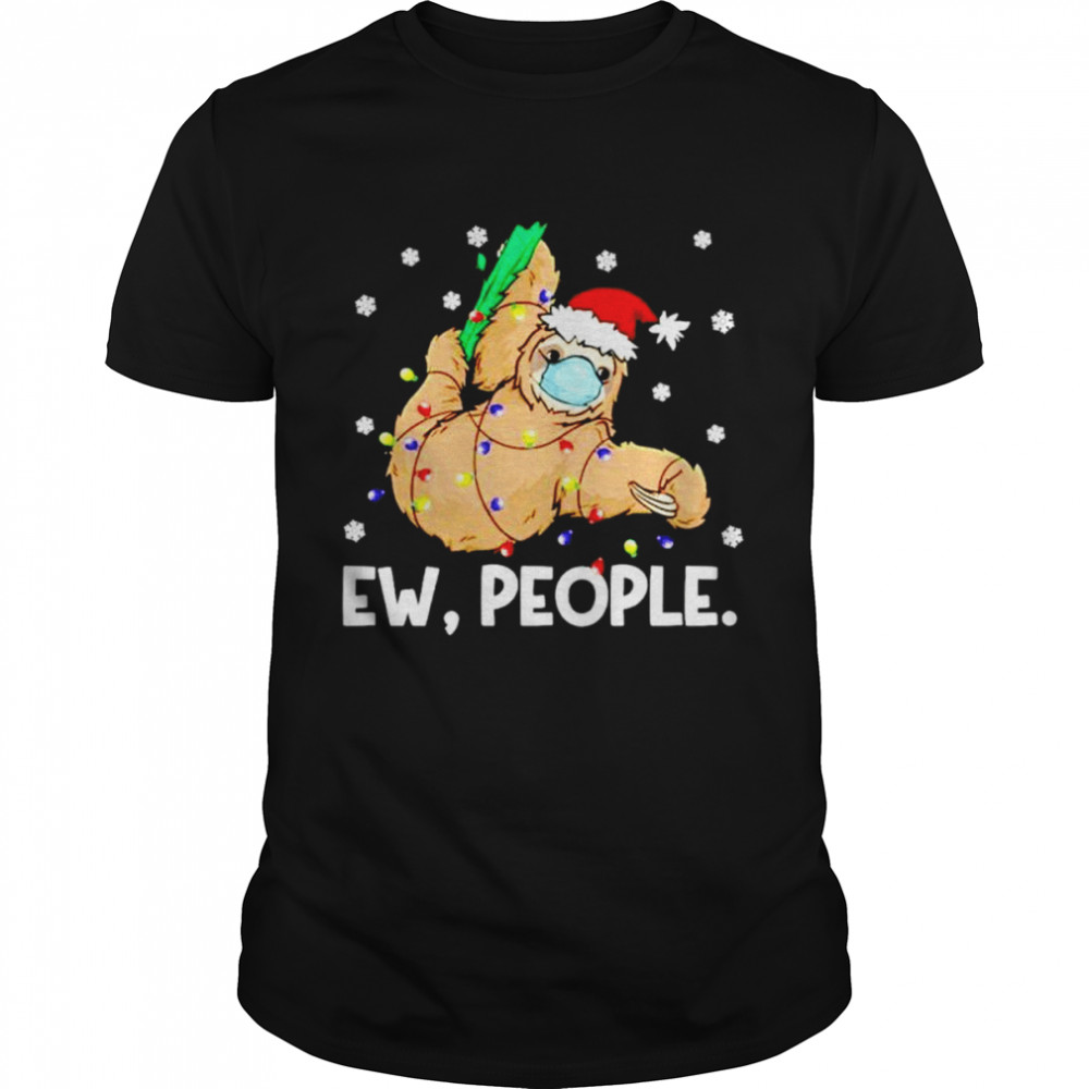 Ew people sloth santa wearing face mask T-shirt Classic Men's T-shirt