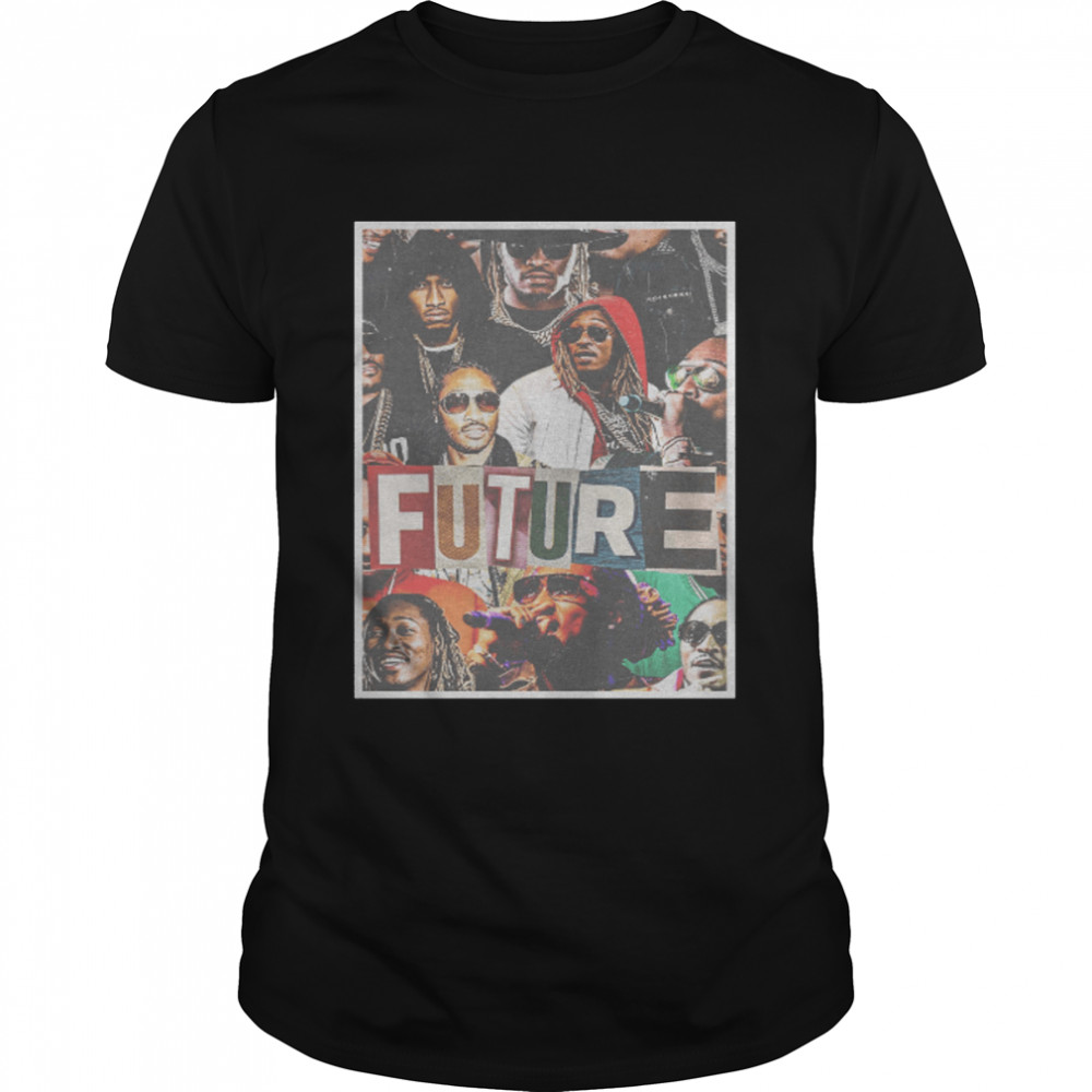 Fire Future Collage Retro Illustration shirt