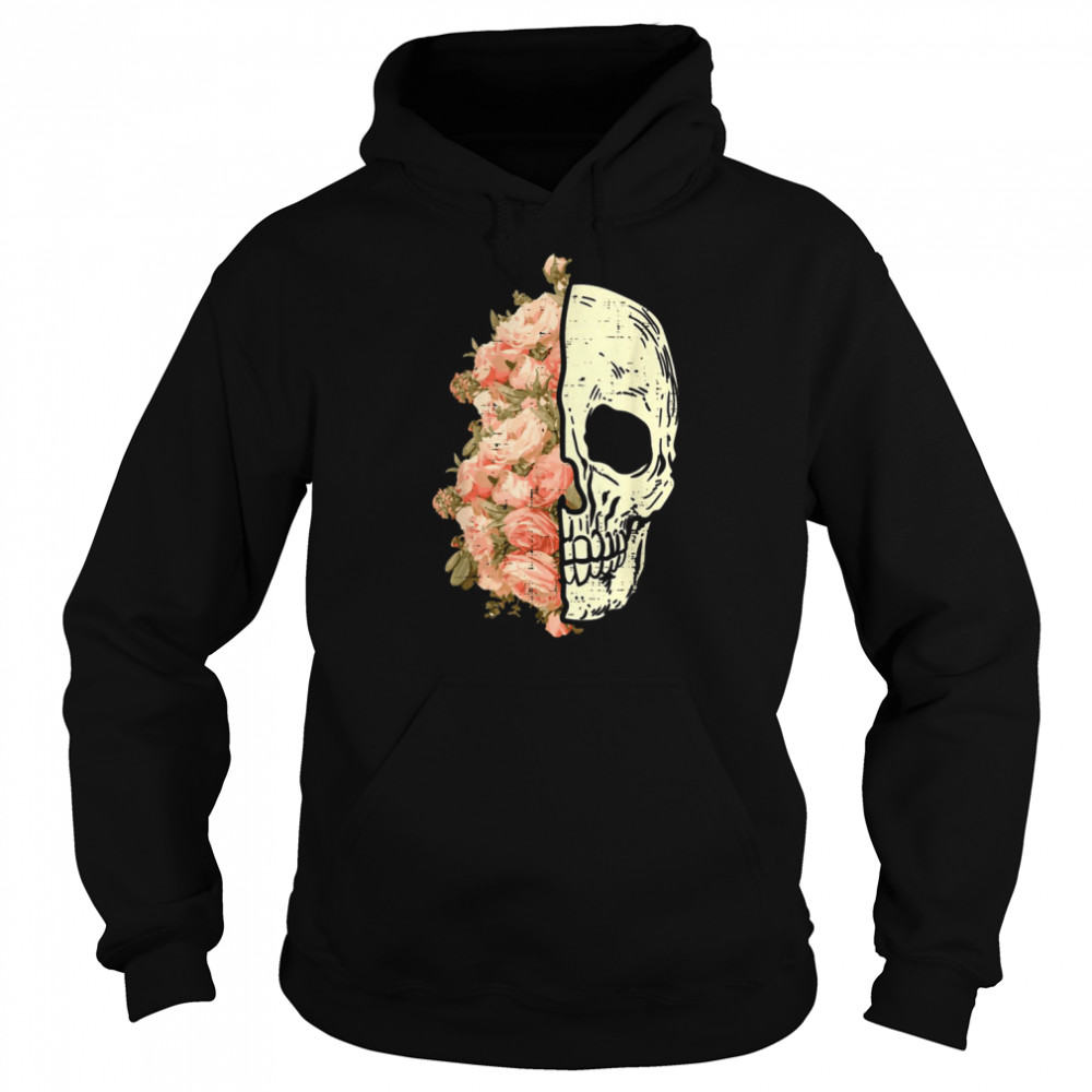 Floral Skull Skeleton Flowers Halloween Costume shirt Unisex Hoodie