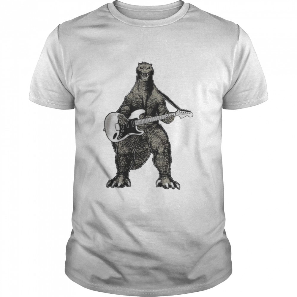 Guitar Funny Guitar Dinosaur Playing shirt