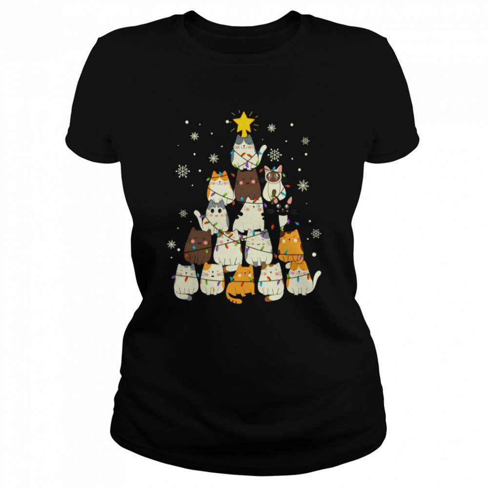 Meow Christmas Tree Cats Funny shirt Classic Women's T-shirt