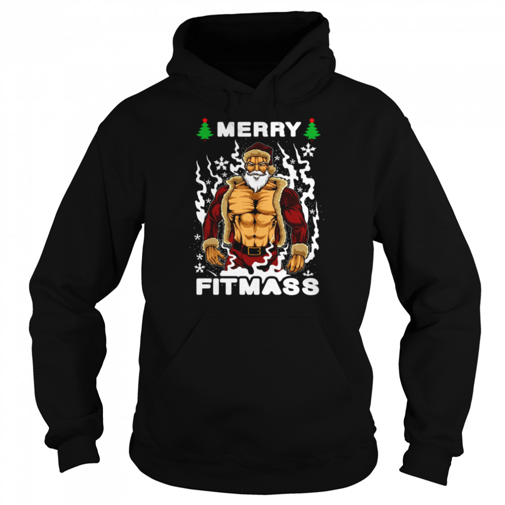 Merry Fitmass Merry Christmas Gym Santa shirt Unisex Hoodie