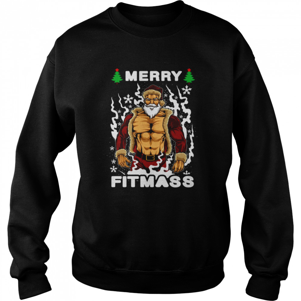 Merry Fitmass Merry Christmas Gym Santa shirt Unisex Sweatshirt