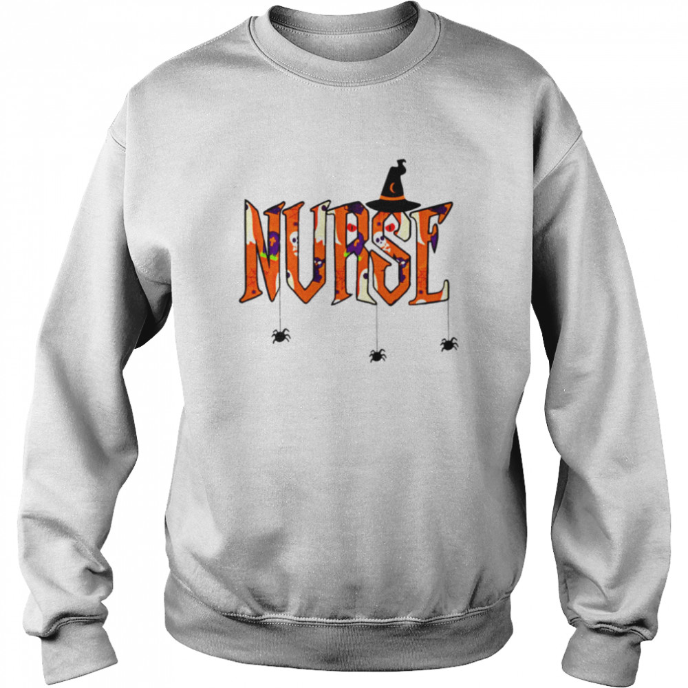 Nurse Nursing Cute Health Worker Halloween Pattern shirt Unisex Sweatshirt