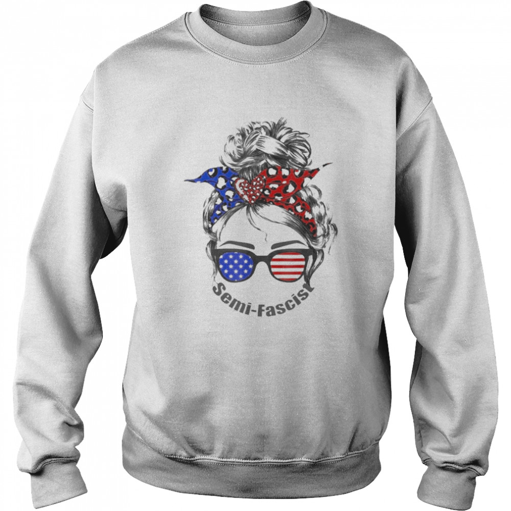 Semi-Fascist Messy Bun American Flag USA Vintage  Unisex Sweatshirt