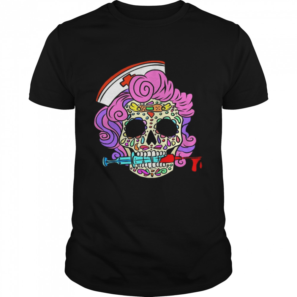 Skull Halloween Nurse Nursing Cute Design shirt Classic Men's T-shirt