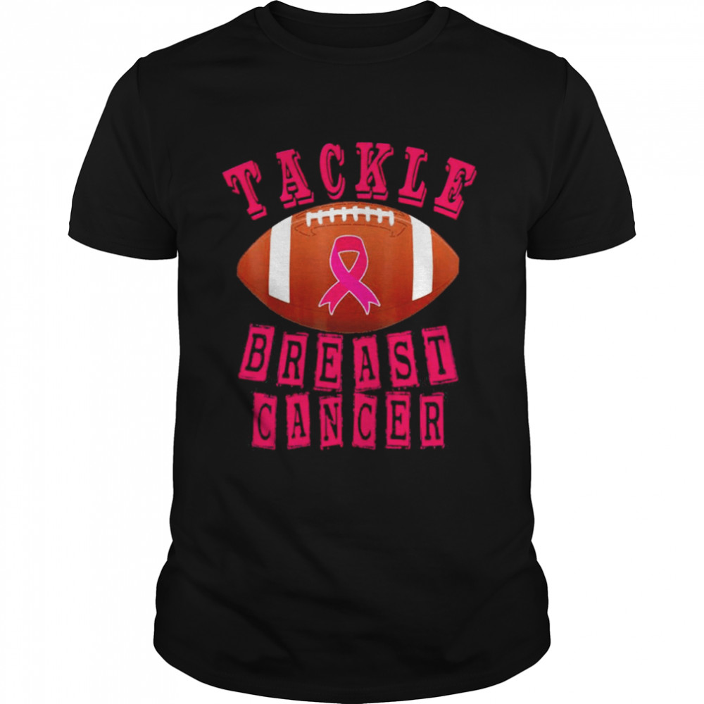Tackle Pink Ribbon Breast Cancer Awareness  Classic Men's T-shirt
