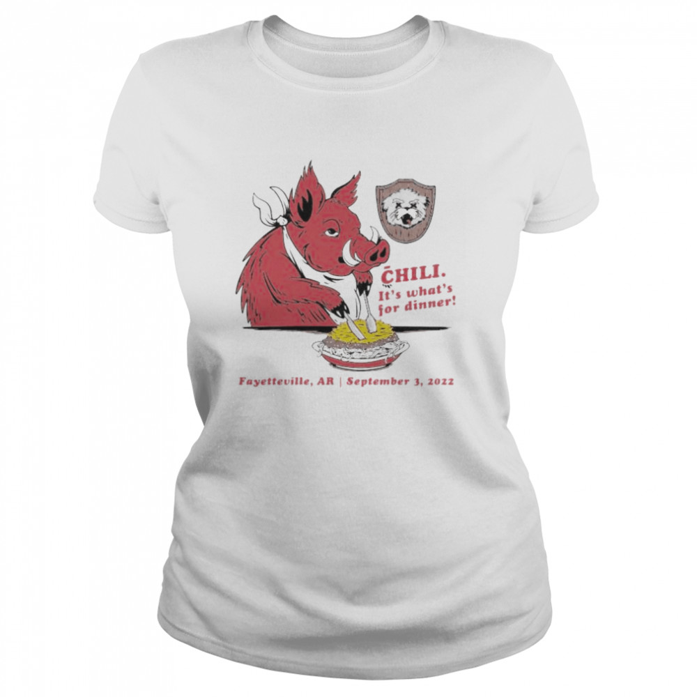 Arkansas Razorbacks chili it’s what’s for dinner shirt Classic Women's T-shirt