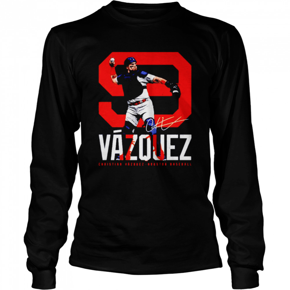 Christian Vazquez Houston bold number shirt Long Sleeved T-shirt
