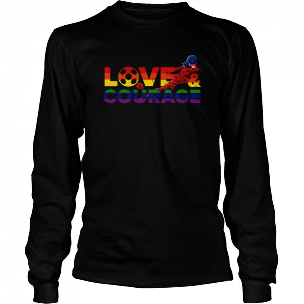 Rainbow Collection Love & Courage Miraculous Ladybug shirt Long Sleeved T-shirt
