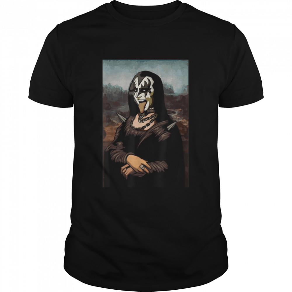Rock N Roll Band Kiss Halloween Mona Lisa Painting shirt Classic Men's T-shirt
