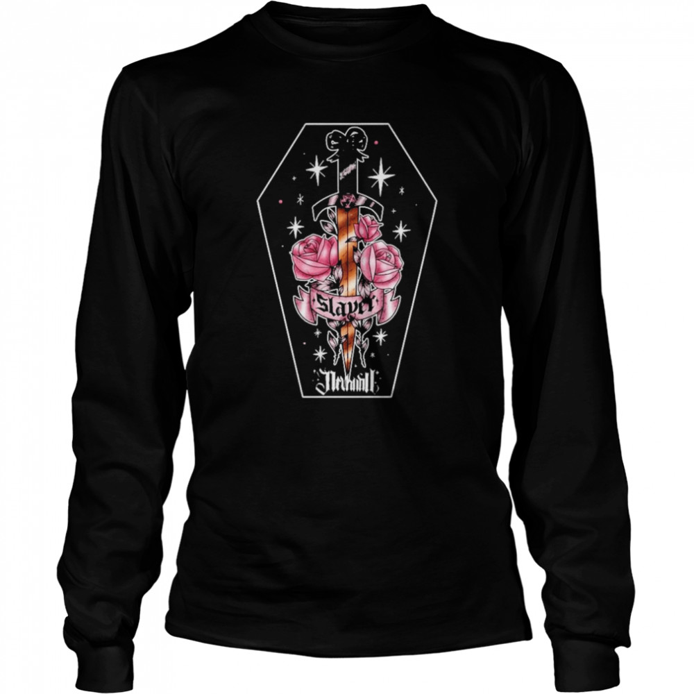 Slayer Sword Roses Halloween Witch Long Sleeved T-shirt
