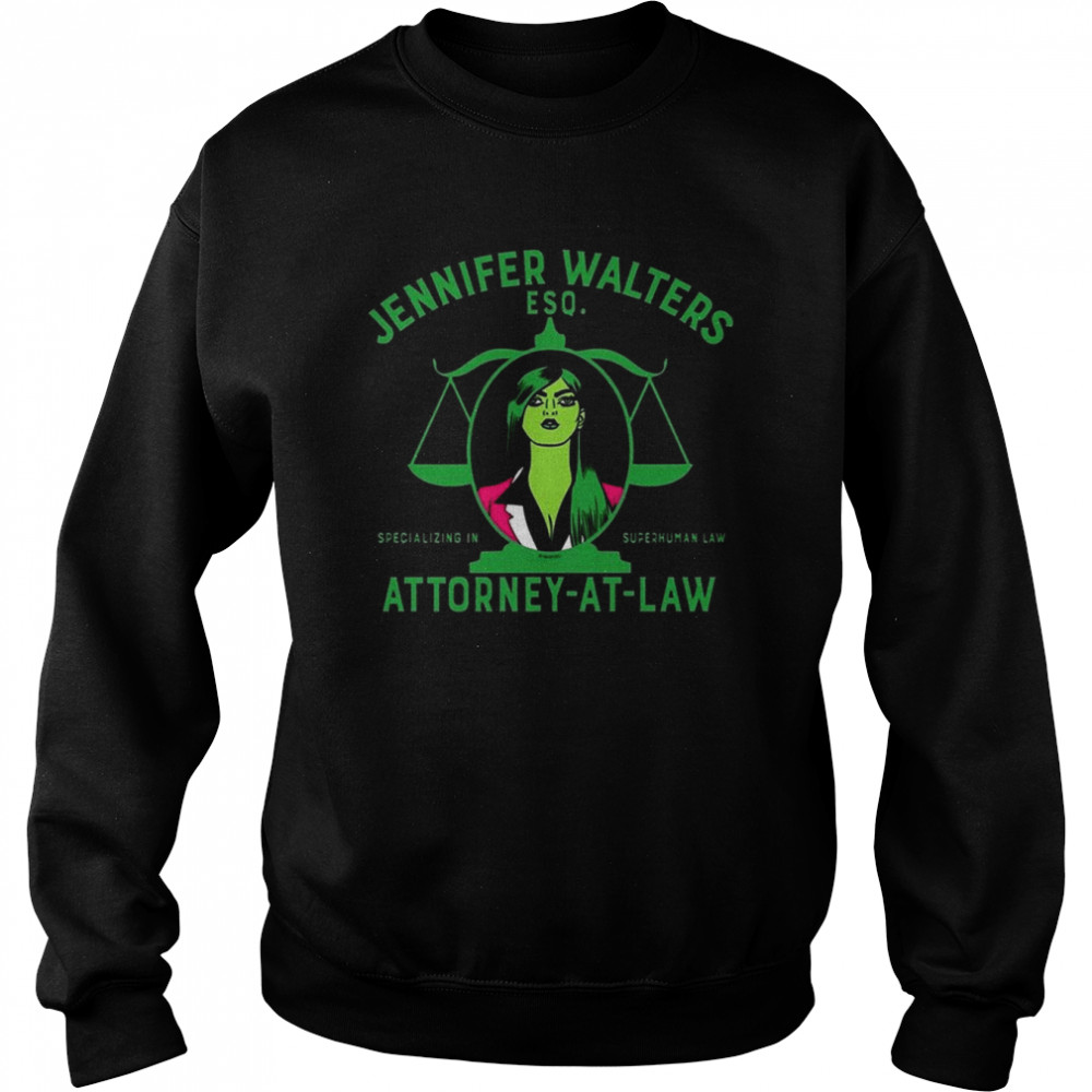 Specializing In Law Jennifer Walters Attorney At Law She Hulk shirt Unisex Sweatshirt