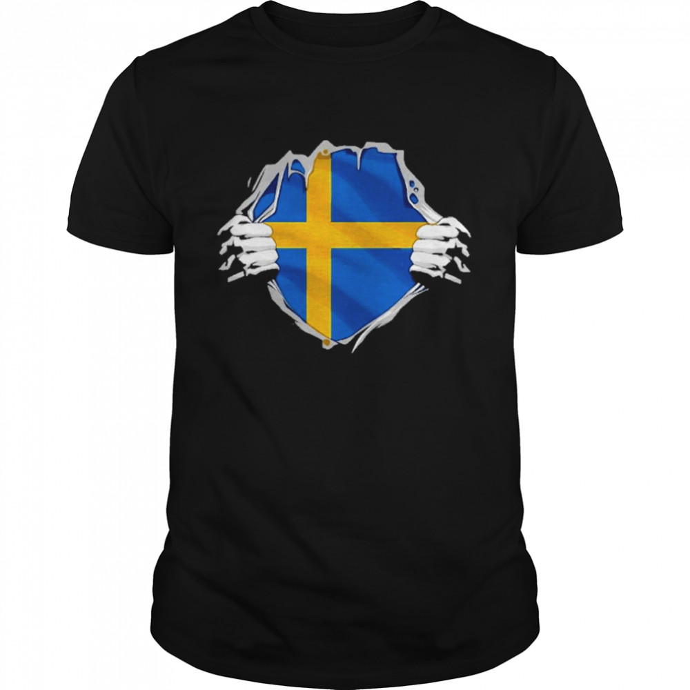 Super Swedish Heritage Proud Sweden Roots Flag  Classic Men's T-shirt