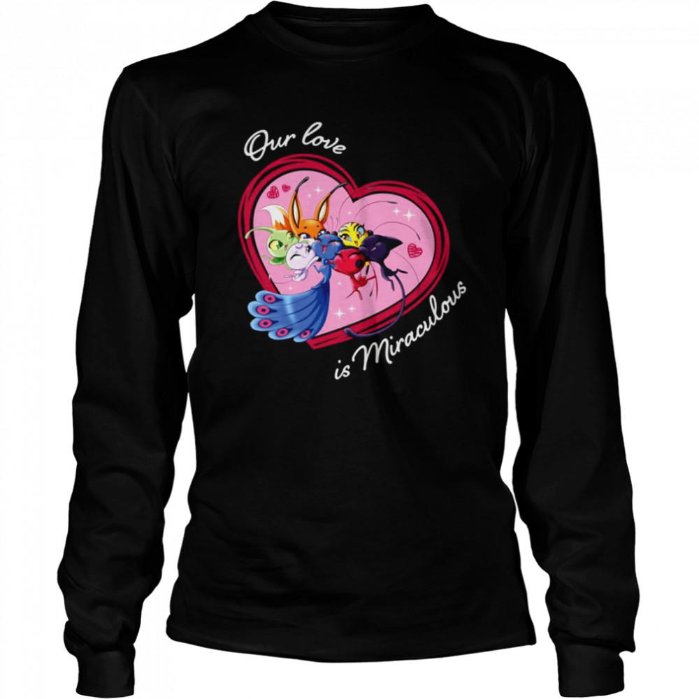 Valentine’s Day Collection Kwamis Love Is Miraculous Miraculous Ladybug shirt Long Sleeved T-shirt
