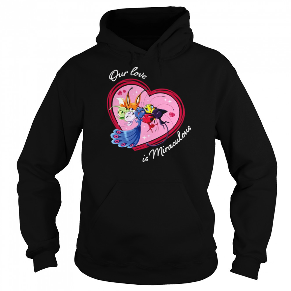 Valentine’s Day Collection Kwamis Love Is Miraculous Miraculous Ladybug shirt Unisex Hoodie