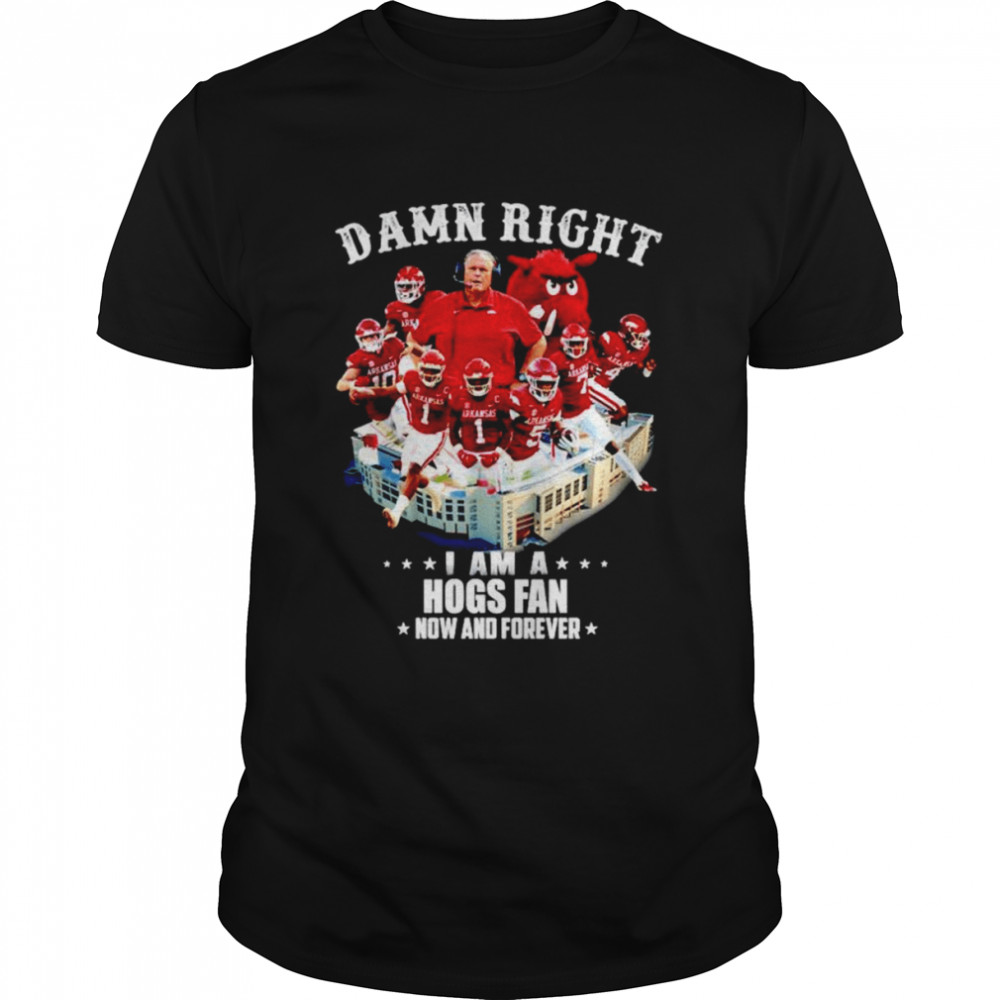 Arkansas Razorbacks Damn right I am a Hogs fan now and forever shirt