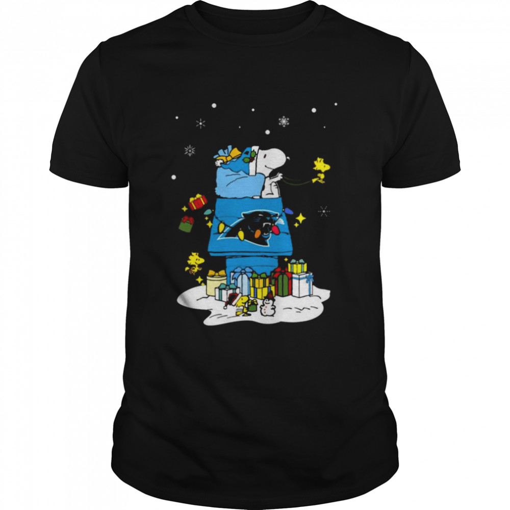 Carolina Panthers Santa Snoopy Wish You A Merry Christmas 2022 Shirt