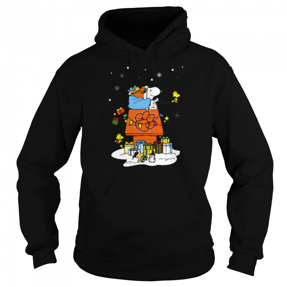 Clemson Tigers Santa Snoopy Wish You A Merry Christmas 2022 Unisex Hoodie