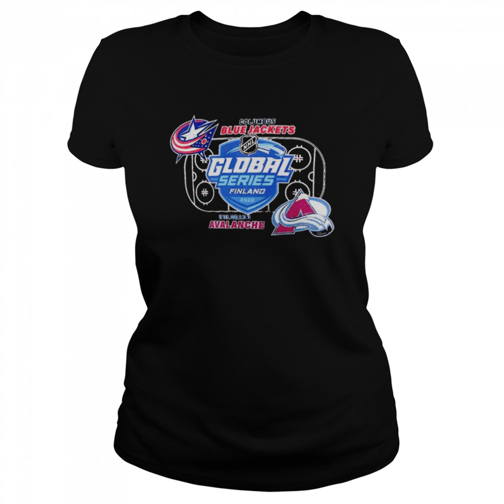 Columbus Blue Jackets vs Colorado Avalanche NHL Global Series 2022 shirt Classic Women's T-shirt